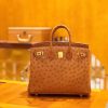 爱马仕 Birkin 25cm 鸵鸟皮 金棕色 全手工缝制 现货