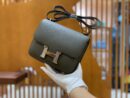 爱马仕 Constance 空姐包 锡器灰 掌纹牛皮 全手工缝制 银扣 18cm 现货