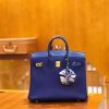 爱马仕 Birkin 25cm Touch 电光蓝 鳄鱼皮拼牛皮 全手工缝制
