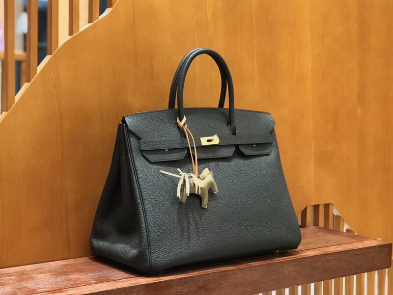 爱马仕 Birkin 铂金包 经典黑 小牛皮 银扣 40cm 男士首选 - Image 5