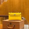 爱马仕 Mini kelly 22cm 那不勒斯黄 南非KK级鸵鸟皮 银扣 原版蜜蜡线 顶级手工