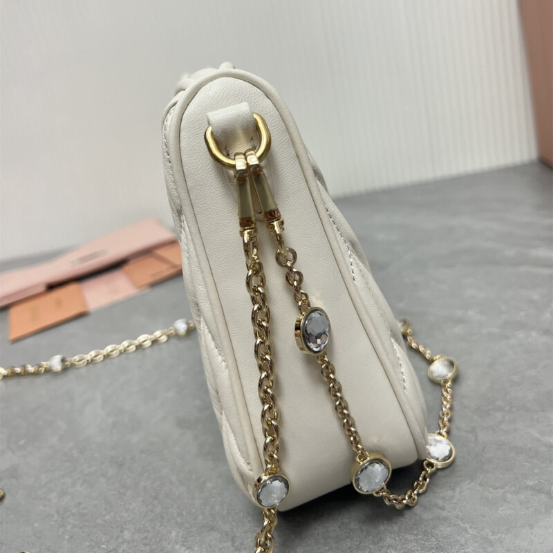 miumiu缪缪*5BH211单肩包白色水晶链免检版 - Image 5