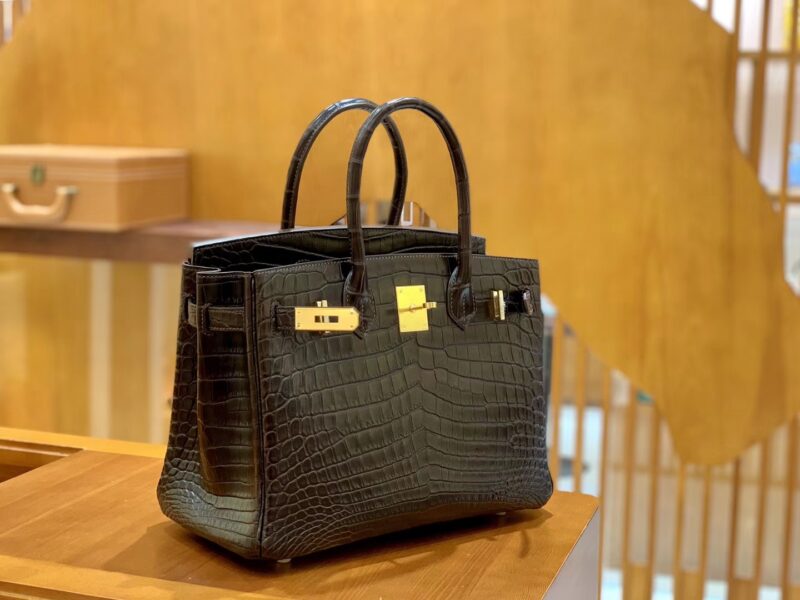 爱马仕 Birkin 30cm 摩卡 金扣 尼罗 雾面 两点 鳄鱼皮 全手工 - Image 6