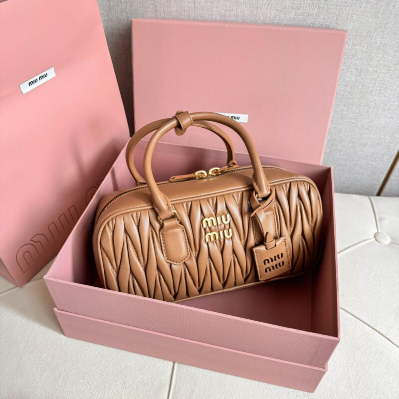 miumiu缪缪*5BB148保龄球包袋焦糖色免检版 - Image 7