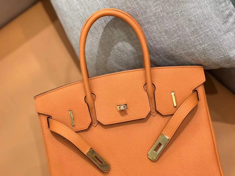 爱马仕 新增现货 birkin 铂金包 经典橙 德国进口小牛皮 金扣 30cm - Image 4