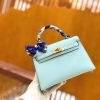 爱马仕 Mini Kelly 19cm 微风蓝 金扣 新增现货