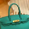 爱马仕 Birkin 30cm 丝绒绿 Togo小牛皮 金扣 原版蜜蜡线 顶级手工缝制