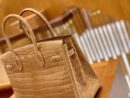 爱马仕 Birkin 30cm 尼罗鳄鱼皮 奶茶色 金扣 全手工缝制