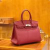 9c0afd264fe1149.jpg 爱马仕 Birkin 30cm 石榴红 Togo小牛皮 银扣 原版蜜蜡线 顶级手工缝制