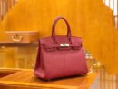 爱马仕 Birkin 30cm 石榴红 Togo小牛皮 银扣 原版蜜蜡线 顶级手工缝制