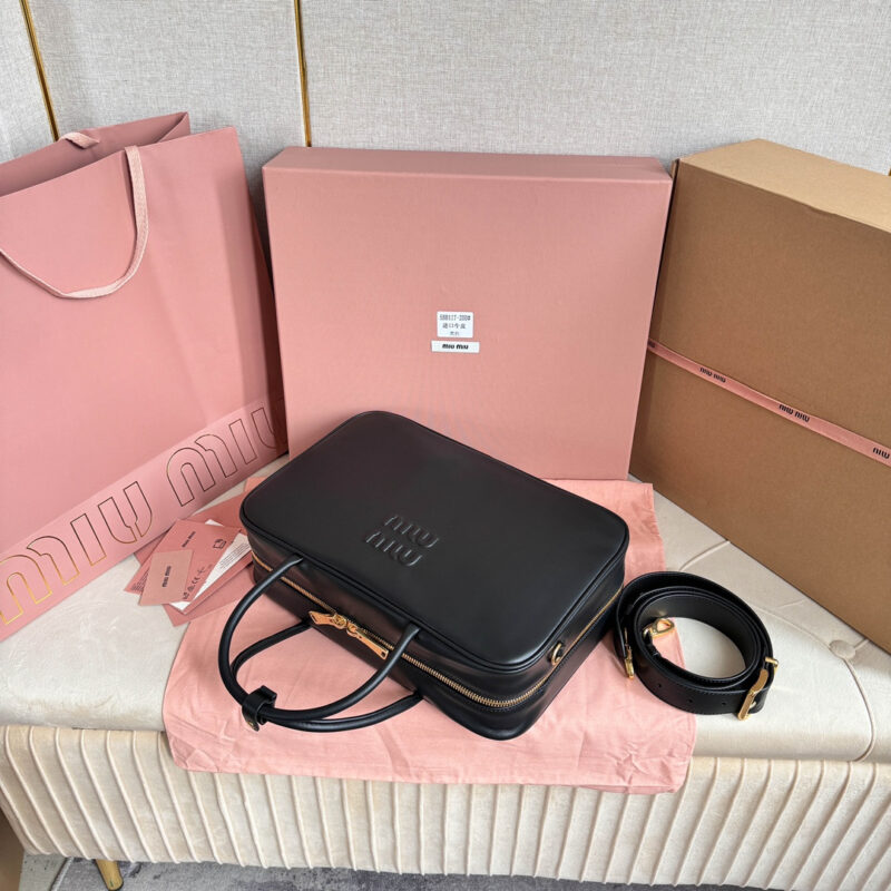 miumiu*5BB17长肩带公文包黑色免检版 - Image 6