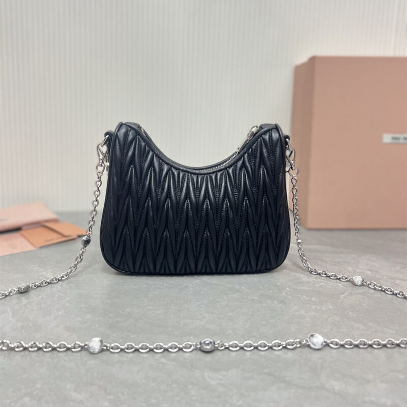 miumiu缪缪*5BH211单肩包黑色水晶链免检版 - Image 3
