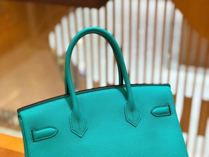 爱马仕 Birkin 30cm 维罗纳绿 Togo小牛皮 银扣 原版蜜蜡线 顶级手工缝制 - Image 5