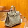 爱马仕 Birkin 25cm 一级美洲鳄鱼皮 81斑鸠灰 高定工序版本 全手工缝制