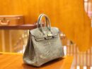 爱马仕 Birkin 25cm 一级美洲鳄鱼皮 81斑鸠灰 高定工序版本 全手工缝制
