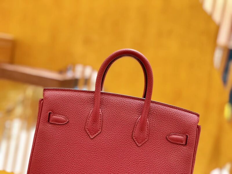 爱马仕 Birkin 25cm 石榴红 Togo小牛皮 金扣 全手工缝制 - Image 6