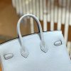 9e6d9fdb5444e54.jpg 爱马仕 Birkin 25cm 雾蓝 Togo小牛皮 金扣 原版蜜蜡线 顶级手工缝制