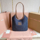 miumiu缪缪*IVY系列5BG231限定款Tote包牛仔布免检版