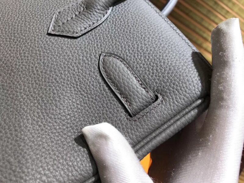爱马仕 Birkin 30cm ( 铂金包) Togo小牛皮 锡器灰 原版蜜蜡线 全手工缝制 - Image 3