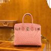 爱马仕 新增现货 Birkin 30cm 奶昔粉 南非KK级鸵鸟皮 银扣 原版蜜蜡线 顶级手工缝制