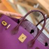 爱马仕 Birkin 30cm. Touch 系列 哑光鳄鱼皮拼牛皮 葡萄紫 高订版本