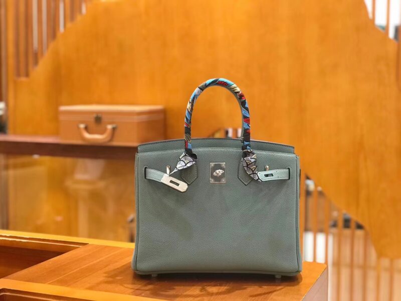 爱马仕 Birkin 30cm 天青色 进口togo小牛皮 蜡线 全手工缝制