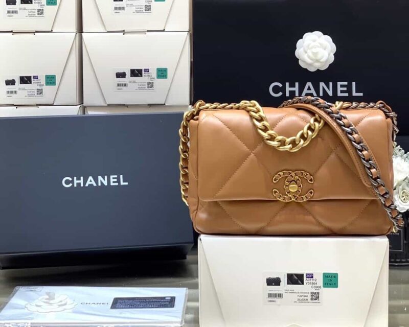 Chanel香奈儿 Flap 19Bag AS1160小号26CM焦糖奶茶色