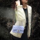Chanel 2021春夏新色CF20大mini单肩斜挎包 A01116冰紫蓝