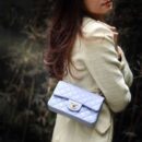 Chanel 2021春夏新色CF20大mini单肩斜挎包 A01116冰紫蓝