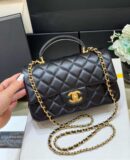 Chanel CF大mini带手腕版本珠光羊皮 AS2431黑色