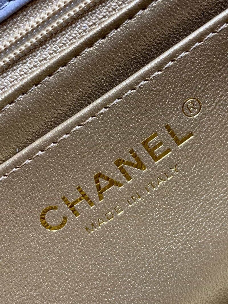 Chanel Flap Bag 新款金属球包金珠CF大Mini AS1787灰蓝 - Image 2