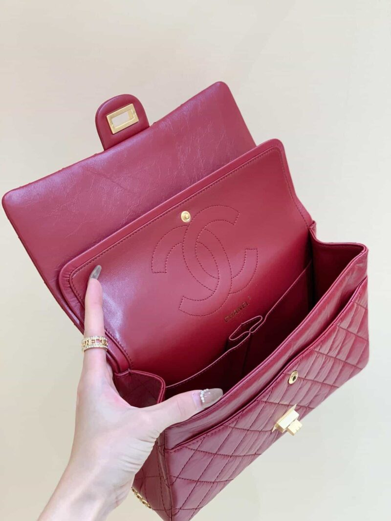 Chanel 纯原厂2.55 reissue系列单肩斜挎包 A37587红色金扣 - Image 2