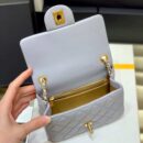 Chanel Flap Bag 新款金属球包金珠CF方胖子 AS1786灰蓝