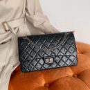 Chanel 纯原厂2.55 reissue系列单肩斜挎包 A37587黑色银扣