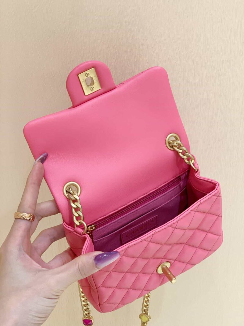 Chanel Classic flap bag CF宝石包 AS2379桃粉色 - Image 2