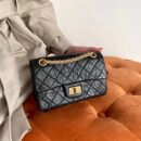 Chanel 纯原厂2.55 reissue系列单肩斜挎包 A37585黑色金扣