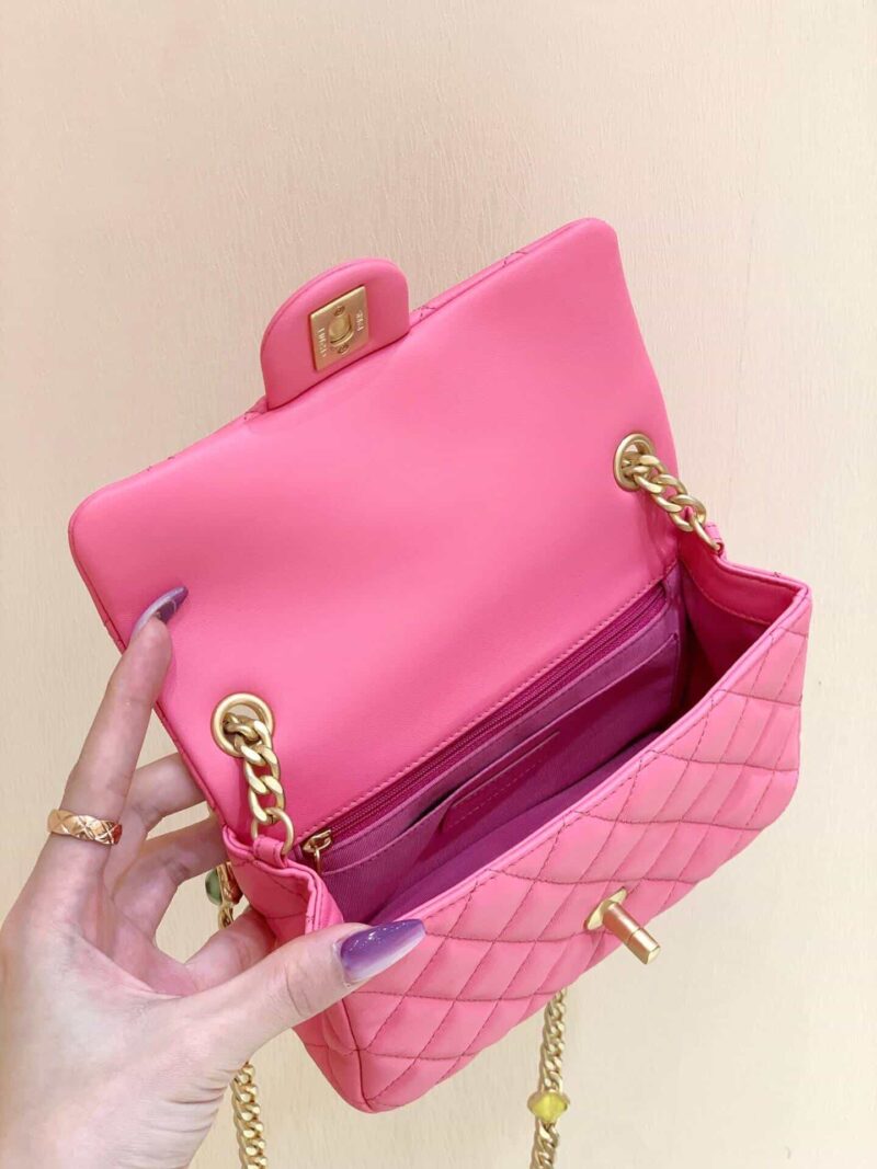 Chanel Classic flap bag CF宝石包 AS2380桃粉色 - Image 2