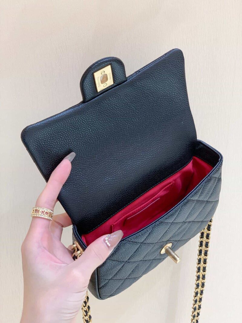 Chanel 2021早秋高级手工坊系列方胖子纪念版金币包 AS2528黑色 - Image 2