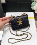 Chanel 2021早秋高级手工坊双金珠系列小方包 AP2290黑色