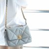 Chanel香奈儿 19 Flap Bag AS1160小号26C灰色