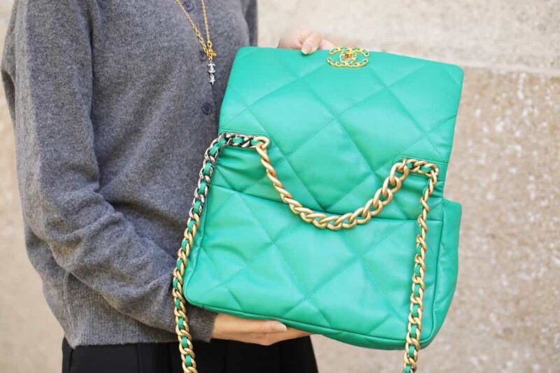 Chanel香奈儿 19 Flap Bag AS1161中号30CM绿色 - Image 7