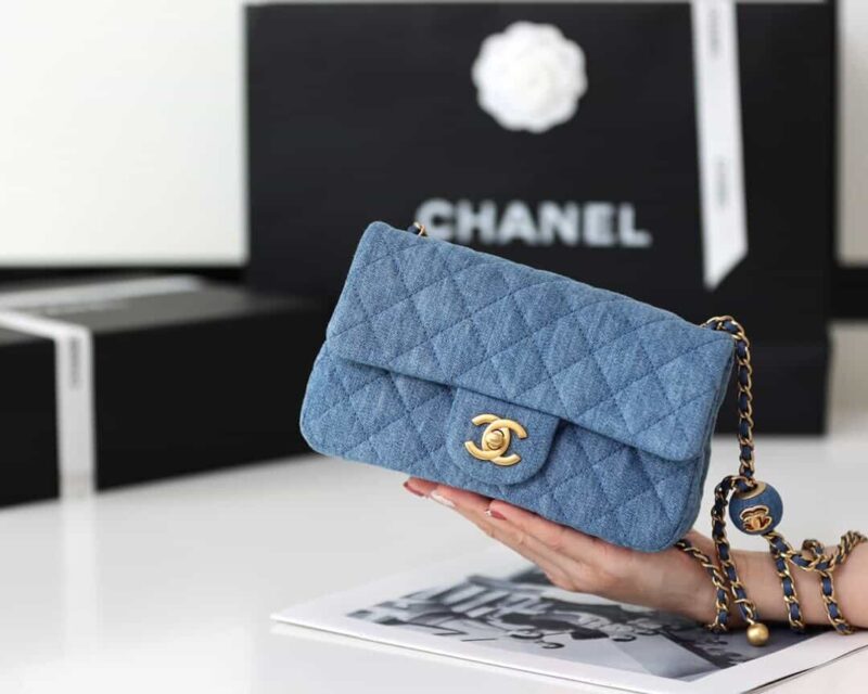 CHANEL Flap Bag CF金球牛仔布 AS1787