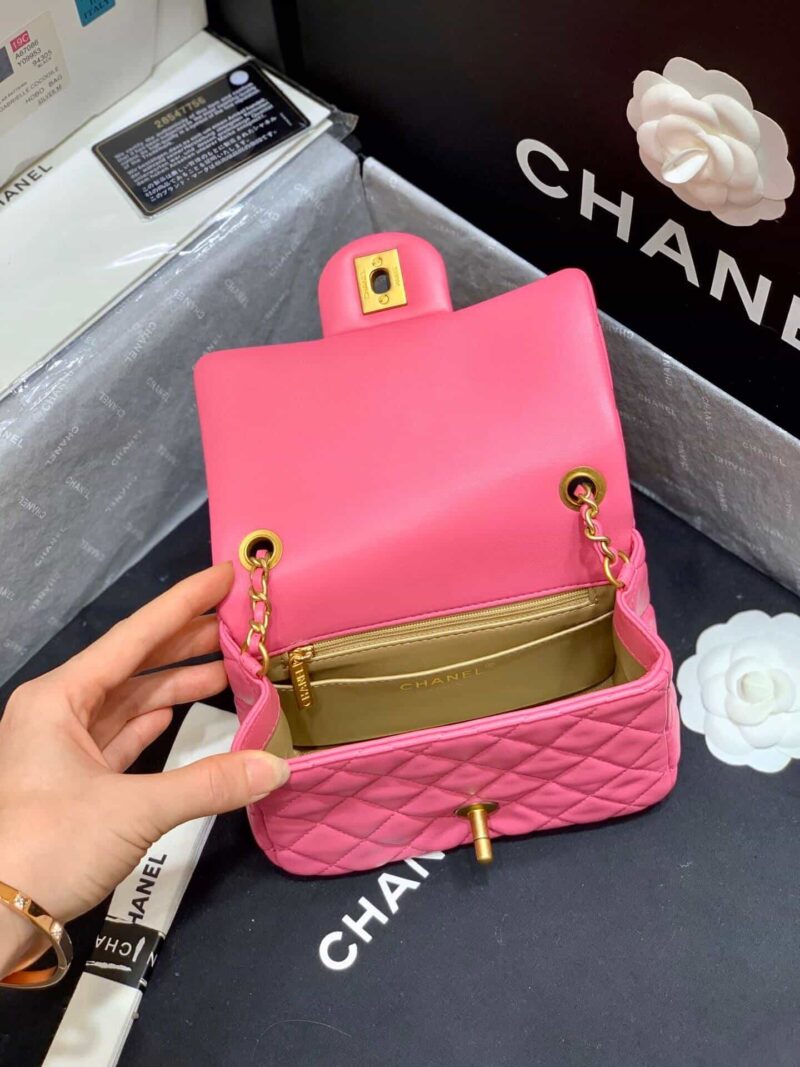 Chanel Flap Bag 新款金属球包金珠CF方胖子 AS1786粉色 - Image 2