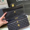 Chanel CF23 Classic flap bag A01113黑色小球纹牛皮金扣