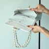 Chanel CF23 Classic flap bag A01113白色球纹牛皮金扣