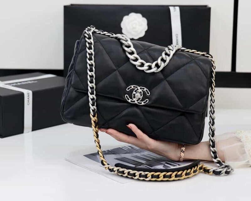 CHANEL Flap 19bag 30CM黑色银扣 AS1161