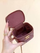 Chanel 高级手工坊双金珠系列盒子斜挎包 AP2292酒红