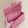 Chanel CF25 Classic flap bag A01112球纹牛皮芭比粉