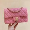 Chanel CF20大mini Classic flap bag A01116牛皮芭比粉