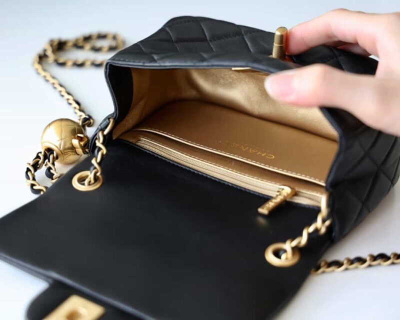 Chanel Flap Bag CF Mini羊皮方胖子金球包 AS1786黑色 - Image 2